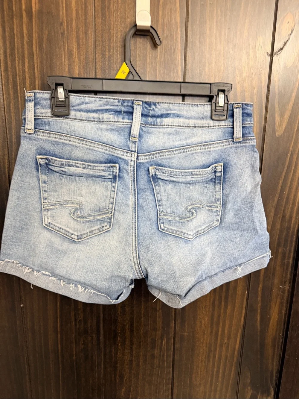 Silver Jeans Light Wash Frayed Hem Denim Shorts- Suki Shorts-Size:27 - Picture 5 of 6